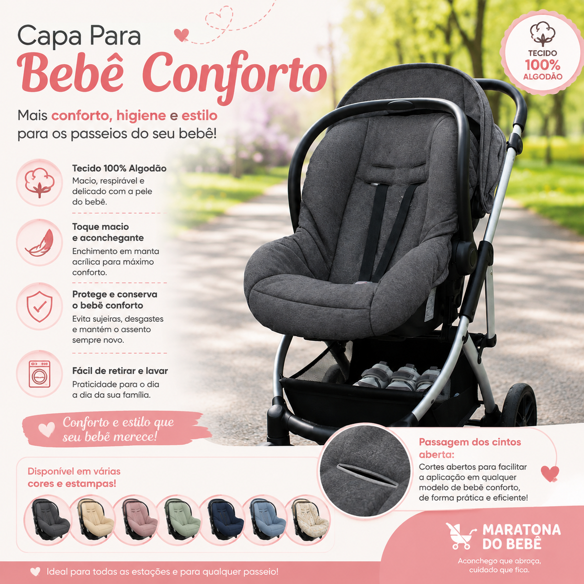 Capa para Bebê Conforto Universal Amarelo