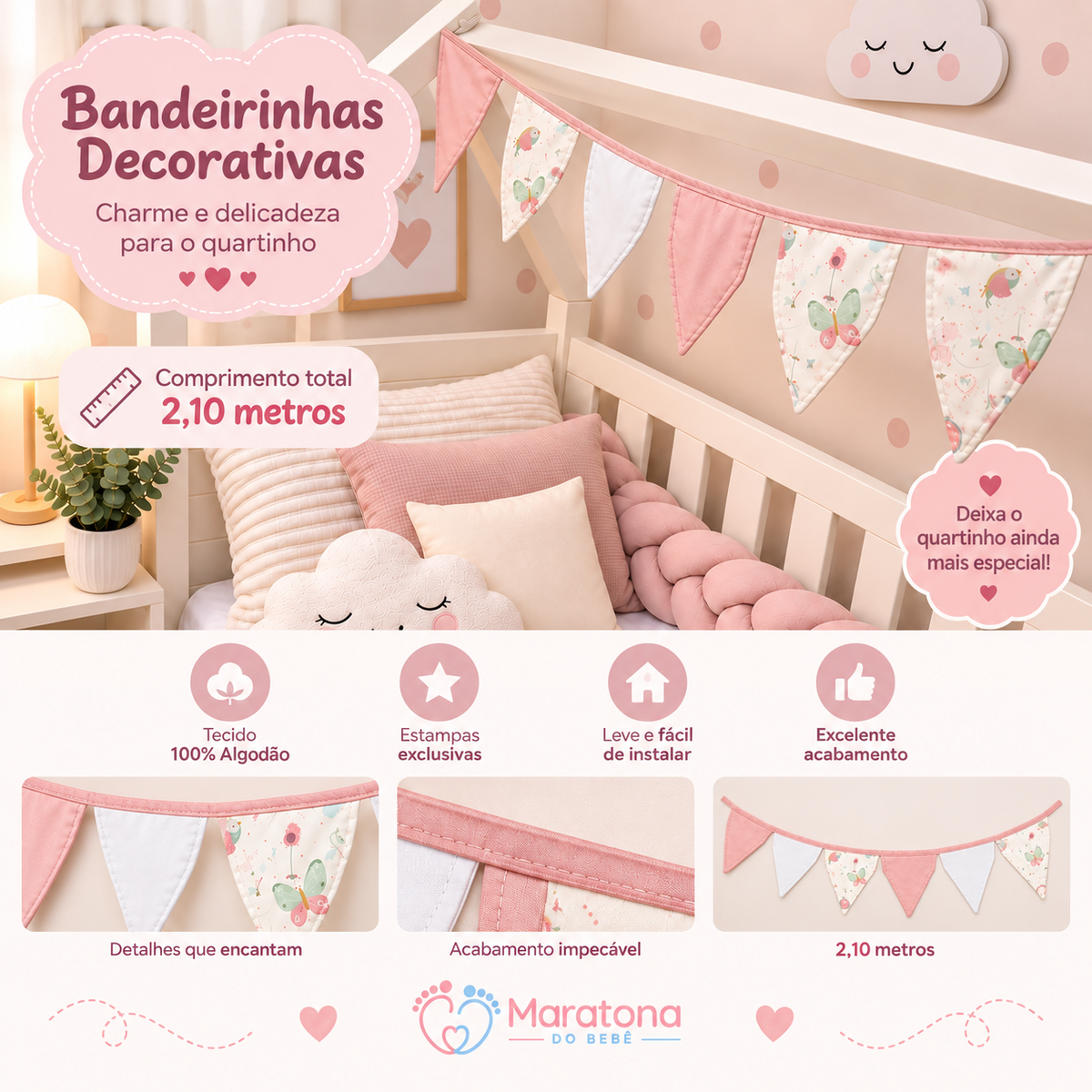 Bandeirinhas Decorativas 2,10m Princesa