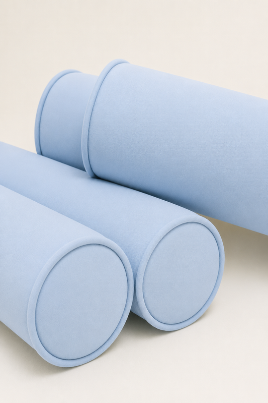 Kit Rolinhos 4 Peças para Cama Solteiro Azul Bebê