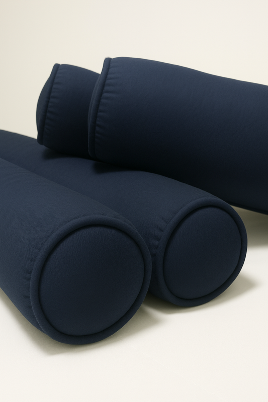 Kit Rolinhos 4 Peças para Cama Solteiro Azul Marinho