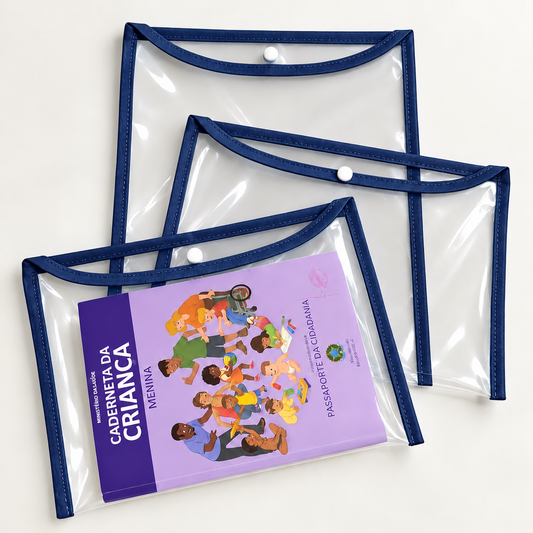 Kit com 3 Capas Organizadoras para Certidão e Documentos Azul Marinho
