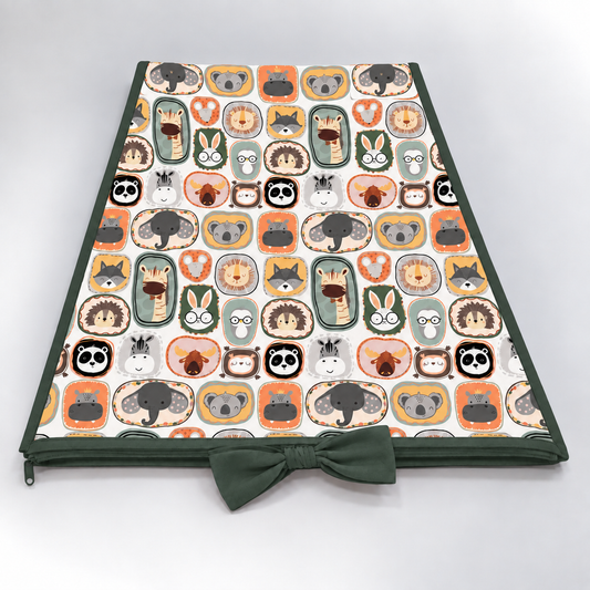Trocador de Cômoda 70x45x3cm Bichos c/ Verde Escuro