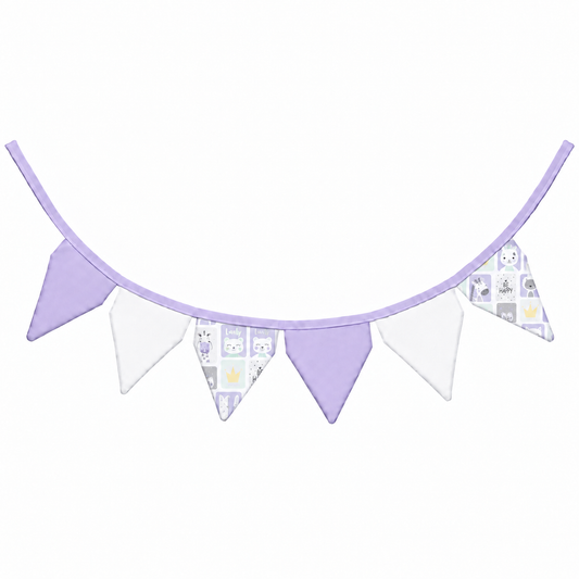 Bandeirinhas Decorativas 2,10m Bichos Lilás