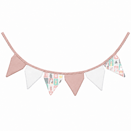 Bandeirinhas Decorativas 2,10m Bichos Rose