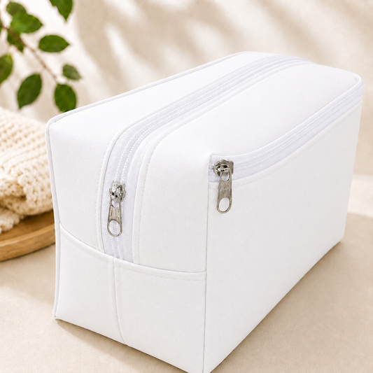 Necessaire Porta Fraldas e Lenço Umedecido 3 Compartimentos Branco