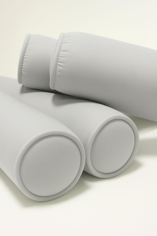 Kit Rolinhos 4 Peças para Cama Solteiro Cinza