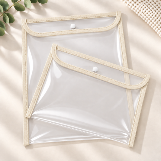 Kit com 2 Capas Organizadoras para Certidão e Documentos Bege