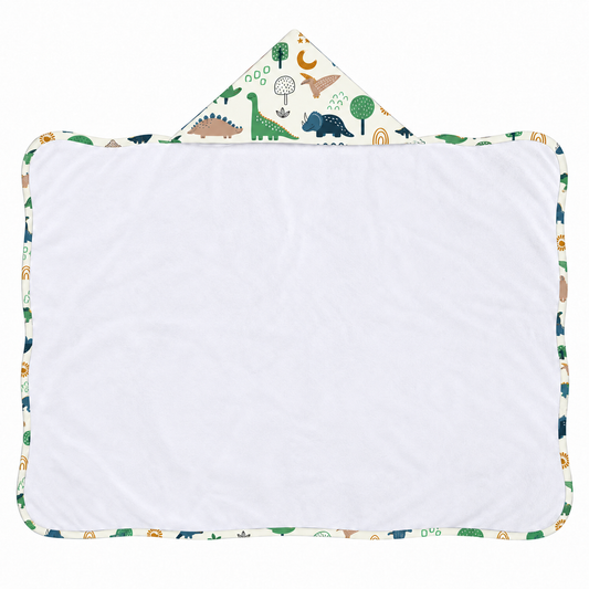 Toalha de Banho com Capuz Forrada Plush Atoalhado Premium 1M x 70cm Dino MLH