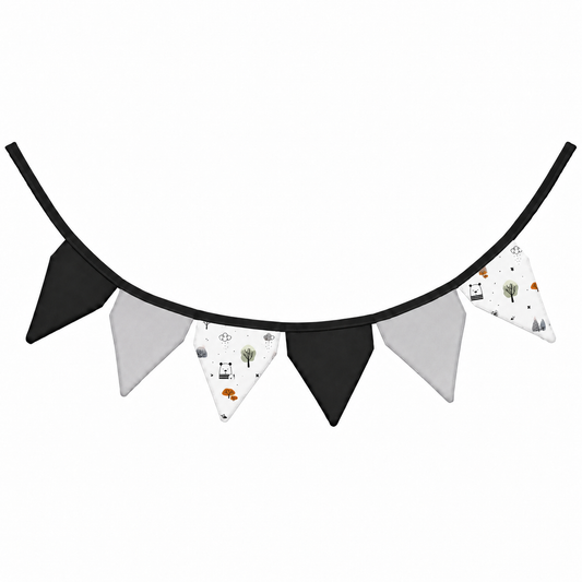 Bandeirinhas Decorativas 2,10m Escandinava c/ Preto