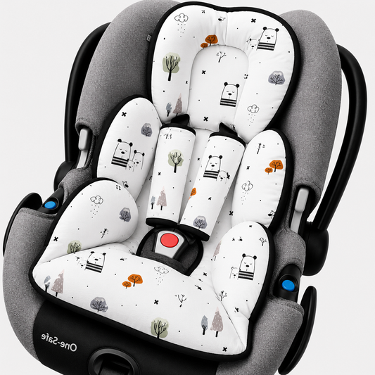 Kit para Bebê Conforto 4 Peças Dupla Face com Capota Tenda Escandinava Verso Preto