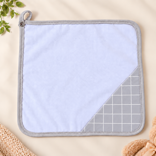 Toalha de Boca Malha Dupla Penteada Premium Grid Cinza | Kit com 3 Unidades