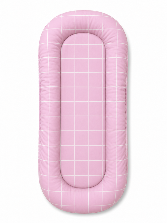 Ninho Casulinho Premium para Carrinho Moisés Universal Grid Rosa