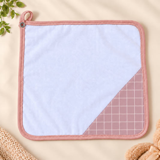 Toalha de Boca Malha Dupla Penteada Premium Grid Rosê | Kit com 3 Unidades
