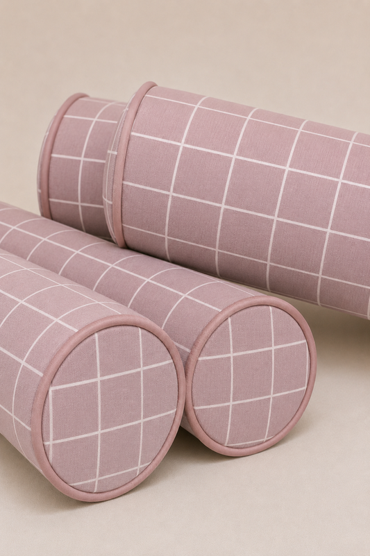 Kit Rolinhos 4 Peças para Cama Solteiro Grid Rose
