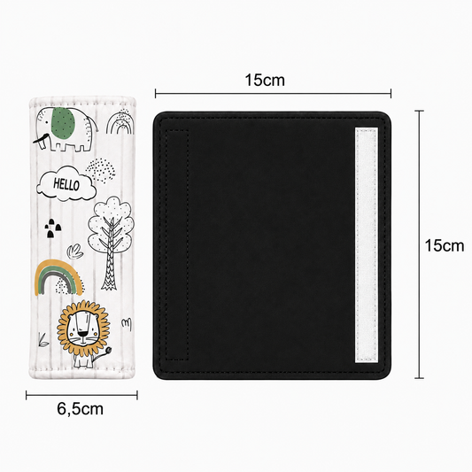 Protetor de Cinto de Segurança Dupla Face Leão Verso Preto