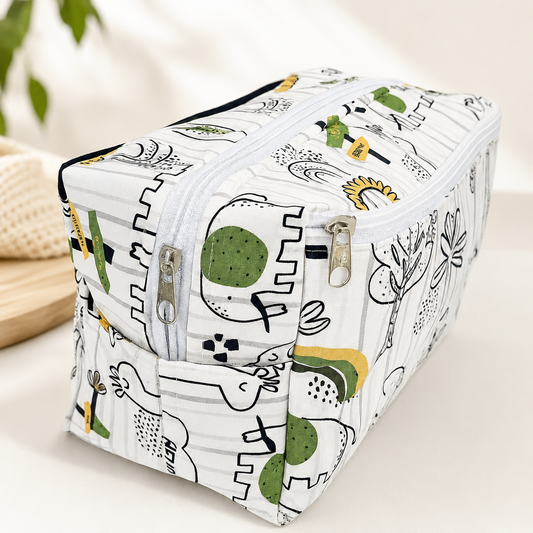 Necessaire Porta Fraldas e Lenço Umedecido 3 Compartimentos Leão