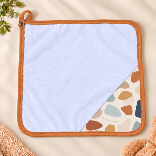 Toalha de Boca Malha Dupla Penteada Premium Manchitas Menino c/ Terracota | Kit com 3 Unidades