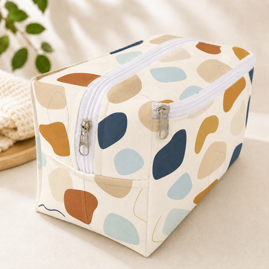 Necessaire Porta Fraldas e Lenço Umedecido 3 Compartimentos Manchitas Menino