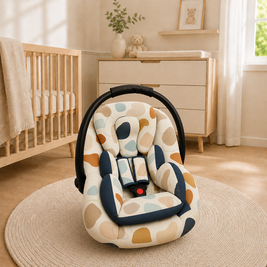 Kit para Bebê Conforto 3 Peças Dupla Face Manchitas Menino Verso Marinho