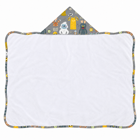 Toalha de Banho com Capuz Forrada Plush Atoalhado Premium 1M x 70cm Monstros