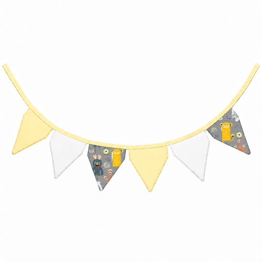 Bandeirinhas Decorativas 2,10m Monstros c/ Amarelo