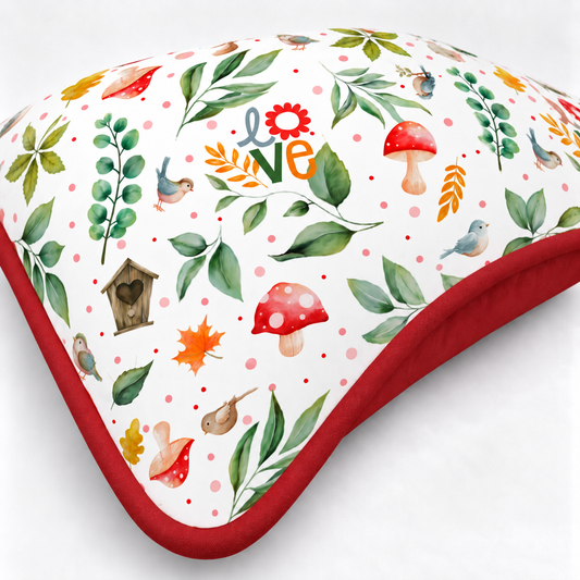 Almofada Decorativa 30cm x 30cm Passarinho Love c/ Vermelho