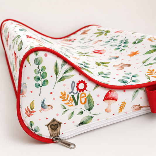 Trocador de Cômoda Americano Passarinhos Love c/ Vermelho
