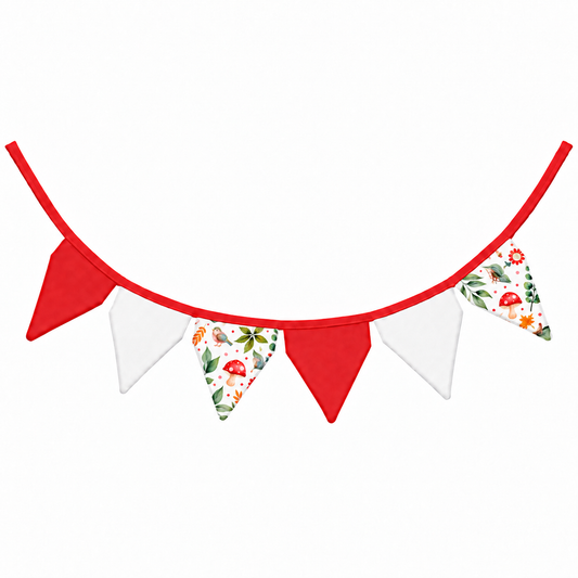 Bandeirinhas Decorativas 2,10m Passarinho Love c/ Vermelho