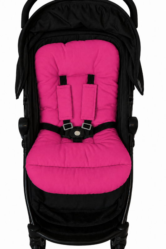 Kit Colchonetes 3 Peças para Carrinho & Bebê Conforto + Protetores de Cinto Pink