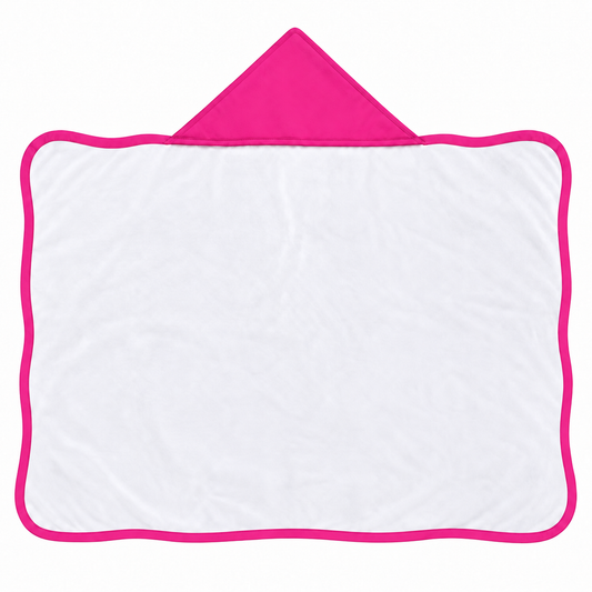 Toalha de Banho com Capuz Forrada Plush Atoalhado Premium 1M x 70cm Pink