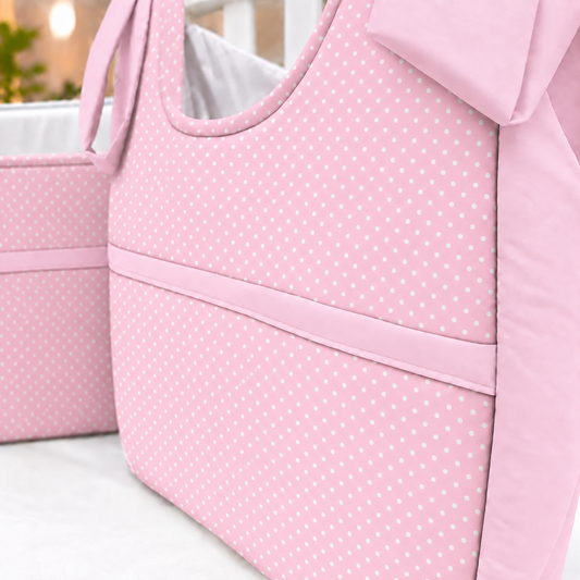 Porta Fraldas ou Porta Treco de Varal Poá Rosa
