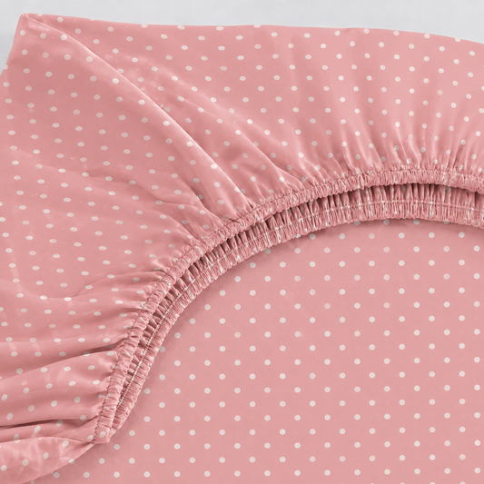 Lençol Estampado para Berço 100% Algodão Poá Rosê