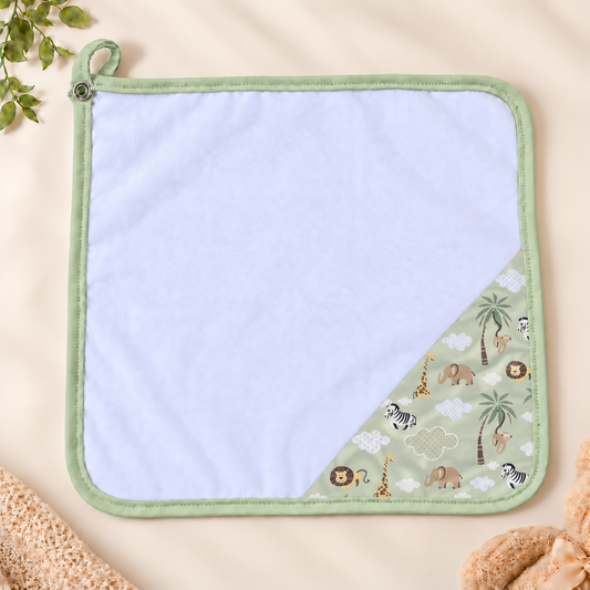 Toalha de Boca Malha Dupla Penteada Premium Safari Verde | Kit com 3 Unidades
