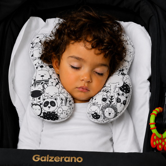 Protetor de Pescoço para Bebê Safari Preto & Branco