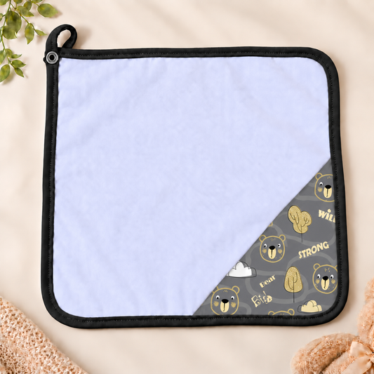 Toalha de Boca Malha Dupla Penteada Premium Urso Ted c/ Preto | Kit com 3 Unidades