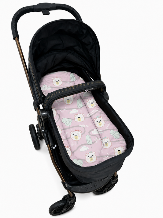 Fronha para Ninho Casulinho Premium para Carrinho Moisés Universal Ursa Rosa