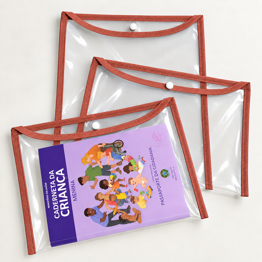 Kit com 3 Capas Organizadoras para Certidão e Documentos Terracota