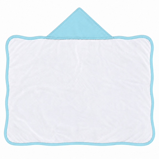Toalha de Banho com Capuz Forrada Plush Atoalhado Premium 1M x 70cm Azul Turquesa