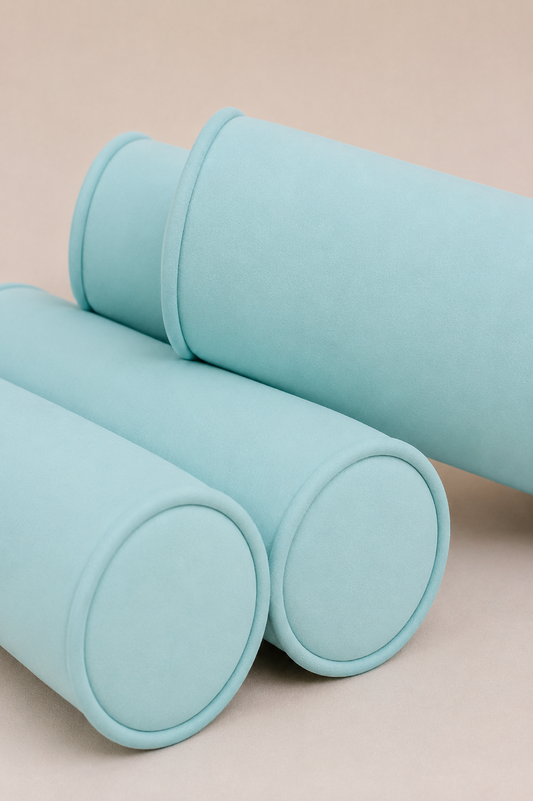 Kit Rolinhos 4 Peças para Cama Solteiro Azul Turquesa