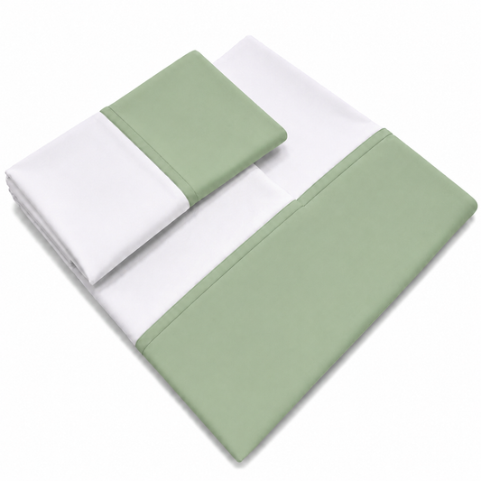 Jogo de Lençol para Mini Berço 3 Peças Verde Menta | Percal Premium