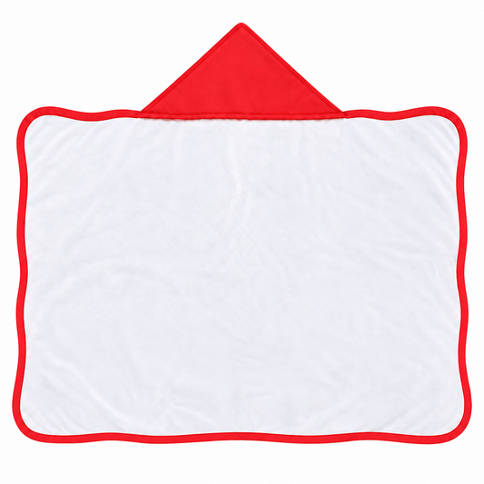 Toalha de Banho com Capuz Forrada Plush Atoalhado Premium 1M x 70cm Vermelho