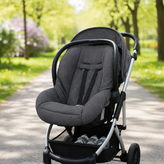 Kit para Bebê Conforto 4 Peças Dupla Face com Capota Tenda Vintage