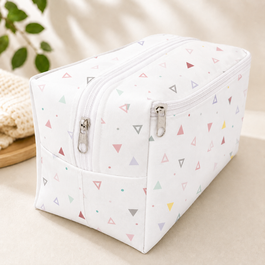 Necessaire Porta Fraldas e Lenço Umedecido 3 Compartimentos Vitória Rosa