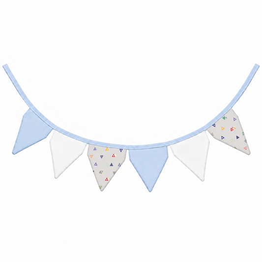 Bandeirinhas Decorativas 2,10m Vitória Cinza c/ Azul Bebê