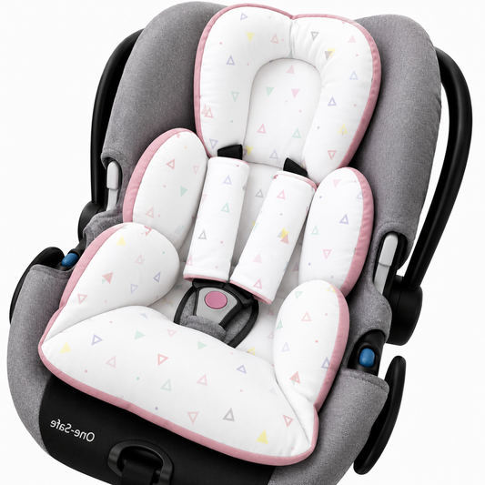 Kit para Bebê Conforto 4 Peças Dupla Face com Capota Tenda Vitória Rosa Verso Rosa