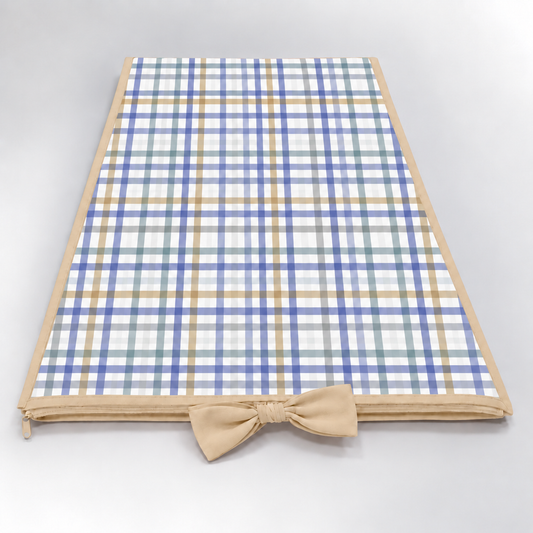 Trocador de Cômoda 70x45x3cm Xadrez Azul c/ Bege