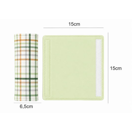 Protetor de Cinto de Segurança Dupla Face Xadrez Verde Verso Verde