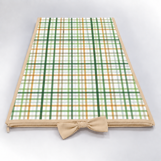 Trocador de Cômoda 70x45x3cm Xadrez Verde c/ Bege