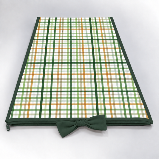 Trocador de Cômoda 70x45x3cm Xadrez Verde c/ Verde Escuro