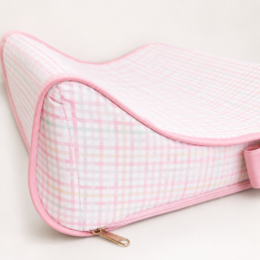 Trocador de Cômoda Americano Xadrez Rosa